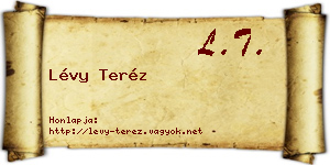 Lévy Teréz névjegykártya